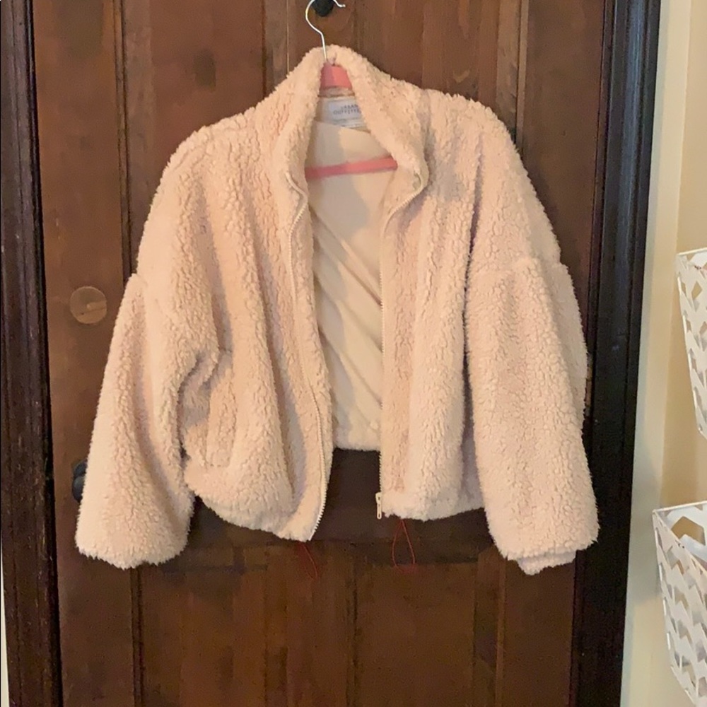 UO fluffy cropped jacket